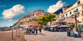 Attractive summer cityscape of cliffside village on southern Italy`s Amalfi Coast - Positano. Royalty Free Stock Photo