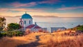 Attractive summer view of Agia Paraskevi Church. Royalty Free Stock Photo