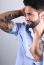 Attractive tattooed man posing Royalty Free Stock Photo