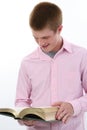 Attractive Teen Boy with Book Royalty Free Stock Photo