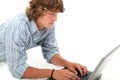 Attractive Teen Boy With Laptop Computer