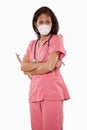 Attractive thirties asian woman doctor nurse Royalty Free Stock Photo