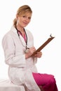 Attractive thirties lady blonde female doctor Royalty Free Stock Photo