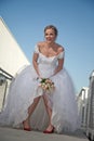 Attractive twenties blond caucasian woman bride