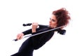 Attractive violinist playing the electric violin