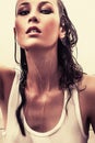 Attractive wet brunette girl in shower