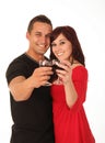 Attractive Wine Drinking Couple Royalty Free Stock Photo