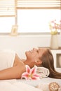 Attractive woman in day spa Royalty Free Stock Photo