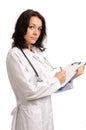Attractive woman doctor taking Royalty Free Stock Photo