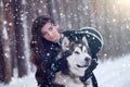 Attractive woman with the dogs.