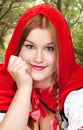 Attractive woman dressed as Little Red Riding Hood Royalty Free Stock Photo