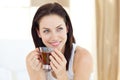 Attractive woman drinking tea Royalty Free Stock Photo