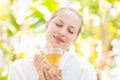 Attractive woman drinking tea Royalty Free Stock Photo