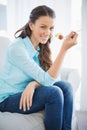 Attractive woman eating healthy salad Royalty Free Stock Photo