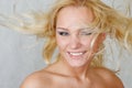 Attractive woman with fly-away hair Royalty Free Stock Photo