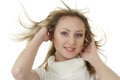 Attractive woman with fly-away hair Royalty Free Stock Photo