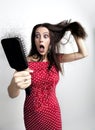 Attractive woman with hair loss Royalty Free Stock Photo