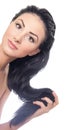 Attractive woman holding her hair Royalty Free Stock Photo
