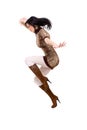 Attractive woman jumping Royalty Free Stock Photo