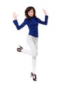 Attractive woman jumping Royalty Free Stock Photo