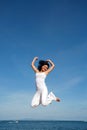 Attractive Woman Jumping Royalty Free Stock Photo