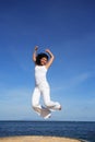 Attractive Woman Jumping Royalty Free Stock Photo