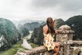 Attractive woman posing in the mountains of northern Vietnam. Royalty Free Stock Photo