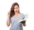 Attractive woman with reading glasses Royalty Free Stock Photo