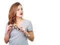 Attractive woman with reading glasses Royalty Free Stock Photo