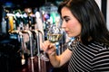 Attractive woman smelling white wine Royalty Free Stock Photo