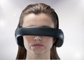 Attractive woman using virtual reality headset Royalty Free Stock Photo
