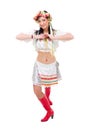 Attractive woman wearing a folk ukrainian dress Royalty Free Stock Photo