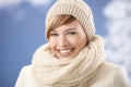 Attractive woman in winter clothes Royalty Free Stock Photo