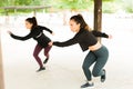 Active women doing a high-intensity interval training Royalty Free Stock Photo