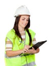 Attractive worker with reflector vest