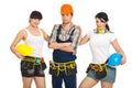 Attractive workers women and man Royalty Free Stock Photo