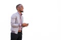 Attractive young african man with a mobile phone Royalty Free Stock Photo