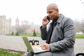 Attractive young african man wearing coat Royalty Free Stock Photo