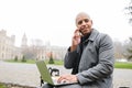 Attractive young african man wearing coat Royalty Free Stock Photo