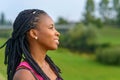 Attractive young African woman with braids Royalty Free Stock Photo