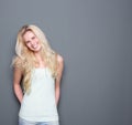 Attractive young blond woman smiling Royalty Free Stock Photo