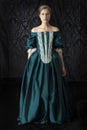 Victorian, 18th century, or renaissance woman in a silk dress