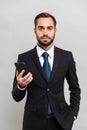 Attractive young businessman wearing suit Royalty Free Stock Photo