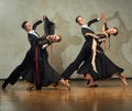 Attractive young couple of children dancing ballroom dance Royalty Free Stock Photo