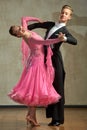 Attractive young couple of children dancing ballroom dance Royalty Free Stock Photo