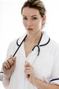 Attractive Young Female Doctor With a Stethoscope Royalty Free Stock Photo