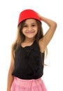 Attractive Young Girl With Beautiful Smile Wearing a Fez Royalty Free Stock Photo