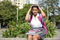 Stressful Cute Student Teenager School Girl Sitting