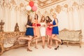 Attractive young ladies celebrating birthday party Royalty Free Stock Photo