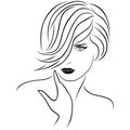 Attractive young lady with stylish short hairstyle Royalty Free Stock Photo